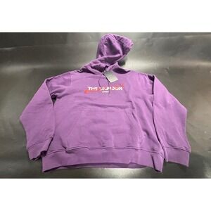 The Kooples Paris Purple Graphic Logo Manifesto Hoodie XL New